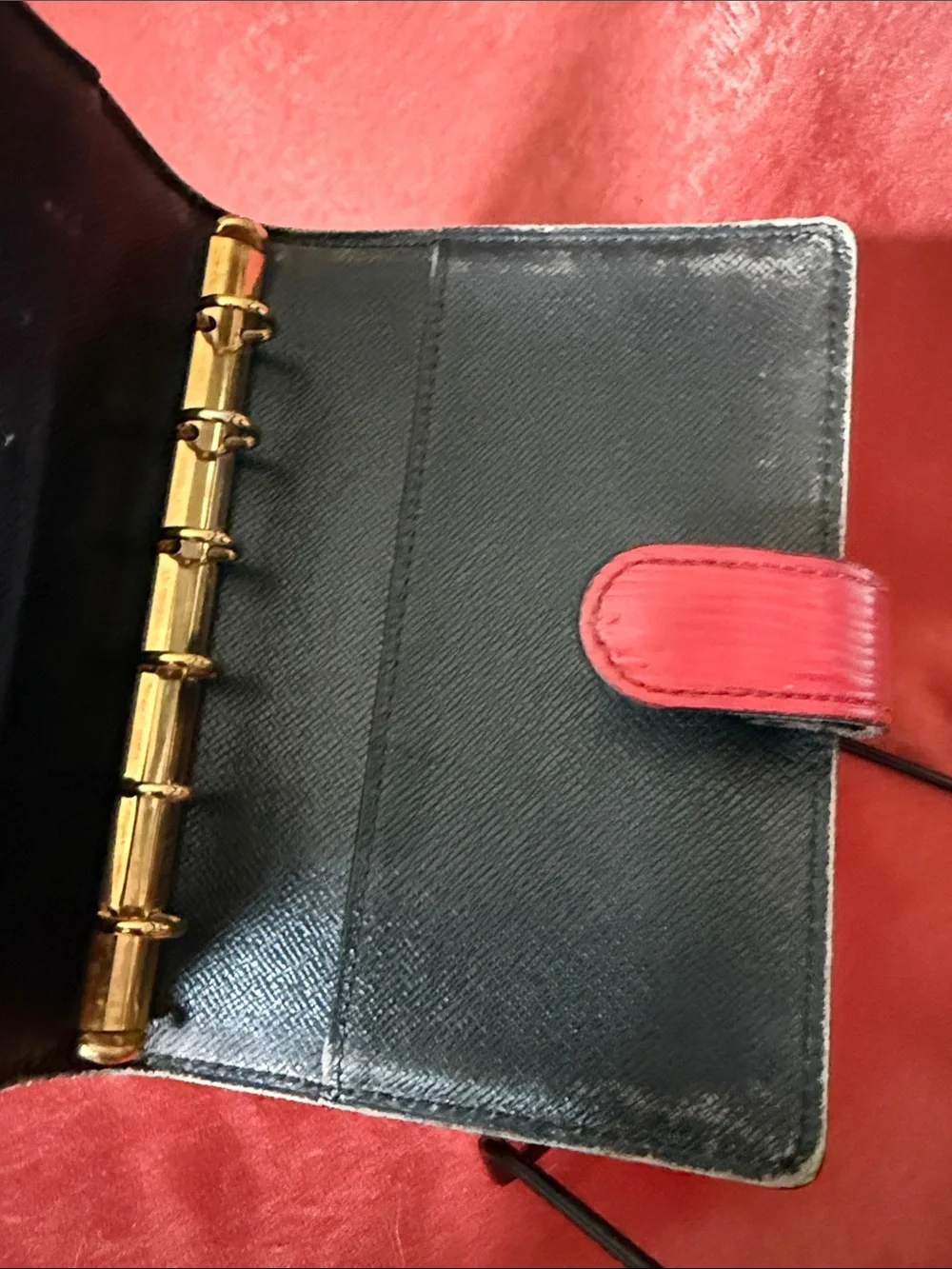 Louis Vuitton Red Epi Leather Agenda Cover with Snap